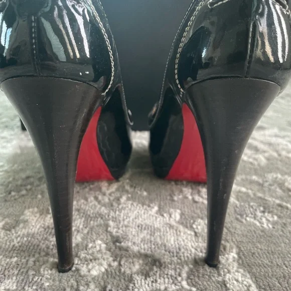 Christian Louboutin black peep toe platform stiletto size 37.5 - Picture 3 of 7
